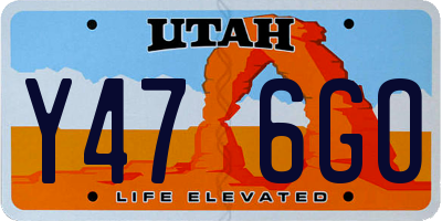 UT license plate Y476GO