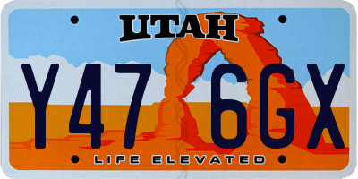 UT license plate Y476GX