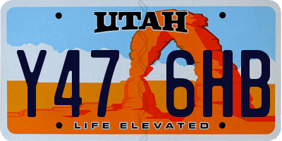 UT license plate Y476HB