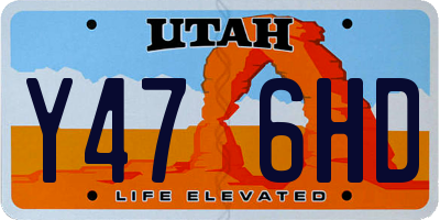 UT license plate Y476HD