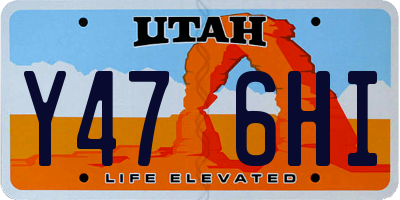 UT license plate Y476HI