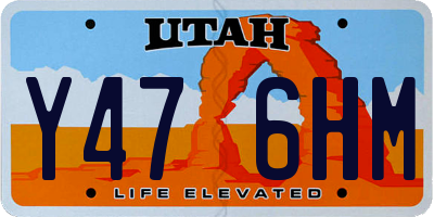 UT license plate Y476HM