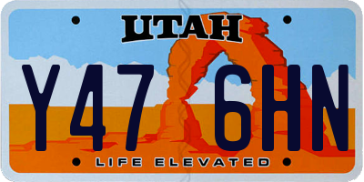 UT license plate Y476HN