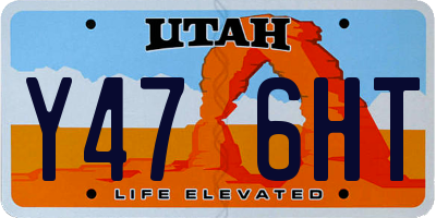 UT license plate Y476HT