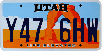 UT license plate Y476HW