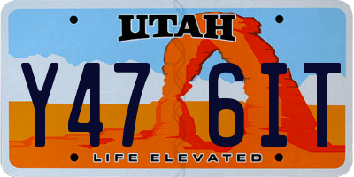 UT license plate Y476IT