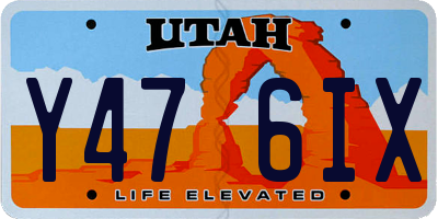 UT license plate Y476IX