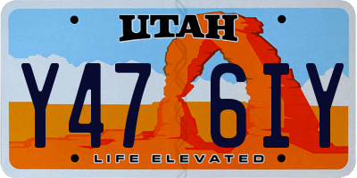 UT license plate Y476IY