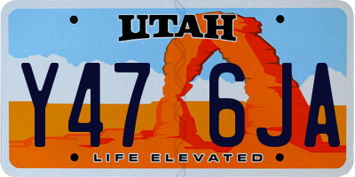 UT license plate Y476JA