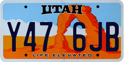 UT license plate Y476JB