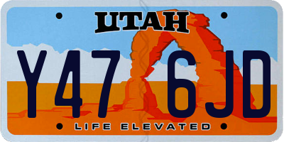 UT license plate Y476JD