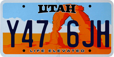UT license plate Y476JH