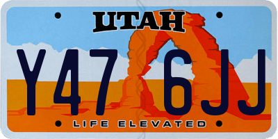 UT license plate Y476JJ