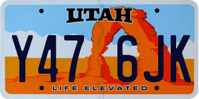 UT license plate Y476JK