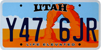 UT license plate Y476JR