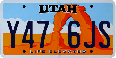 UT license plate Y476JS