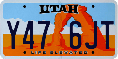 UT license plate Y476JT