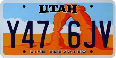 UT license plate Y476JV
