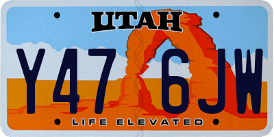 UT license plate Y476JW