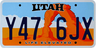 UT license plate Y476JX