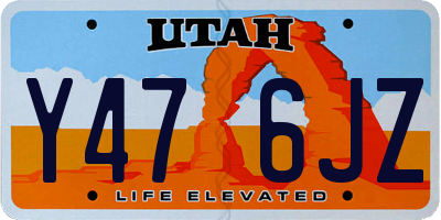 UT license plate Y476JZ