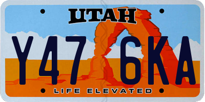 UT license plate Y476KA