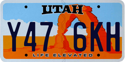 UT license plate Y476KH
