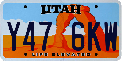 UT license plate Y476KW