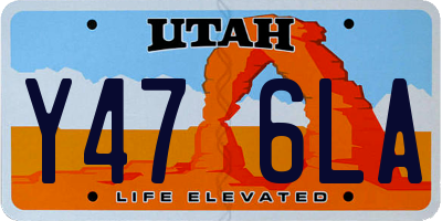 UT license plate Y476LA