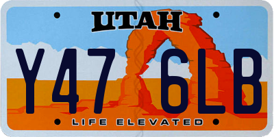 UT license plate Y476LB