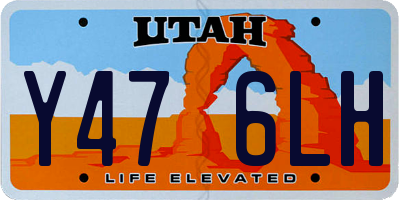 UT license plate Y476LH