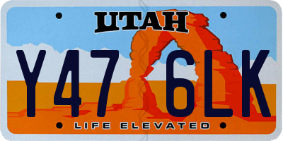 UT license plate Y476LK