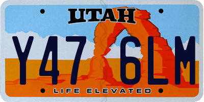 UT license plate Y476LM