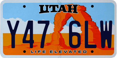 UT license plate Y476LW