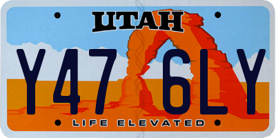 UT license plate Y476LY