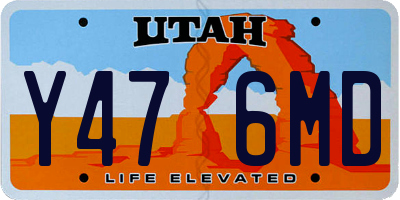 UT license plate Y476MD