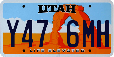 UT license plate Y476MH