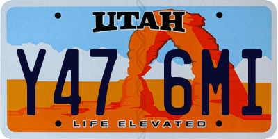 UT license plate Y476MI