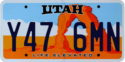 UT license plate Y476MN