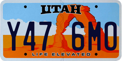 UT license plate Y476MO
