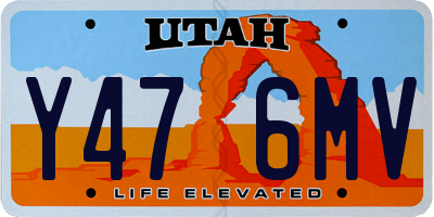 UT license plate Y476MV