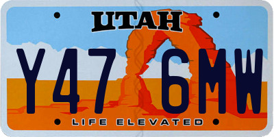 UT license plate Y476MW