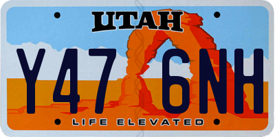 UT license plate Y476NH