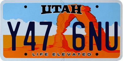 UT license plate Y476NU