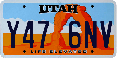 UT license plate Y476NV