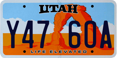 UT license plate Y476OA