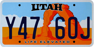 UT license plate Y476OJ