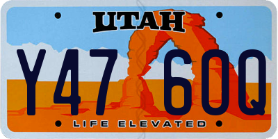UT license plate Y476OQ