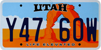 UT license plate Y476OW