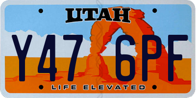 UT license plate Y476PF